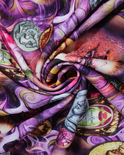 Multicolor Digital Design Polyester Scuba Fabric