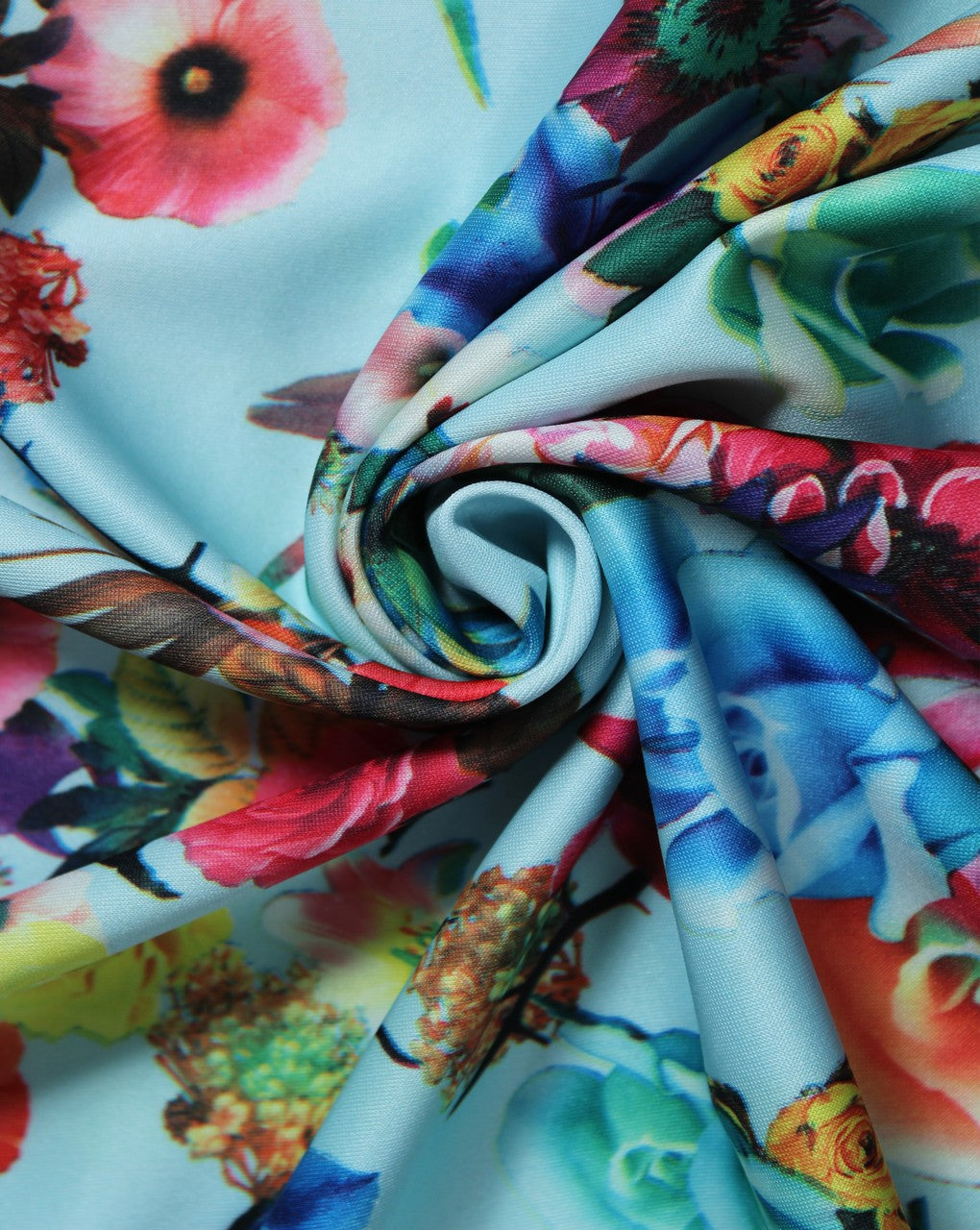 Multicolor Floral Design 2 Polyester Scuba Fabric