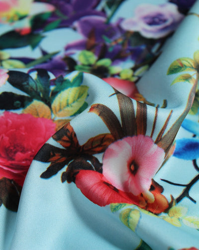 Multicolor Floral Design 2 Polyester Scuba Fabric