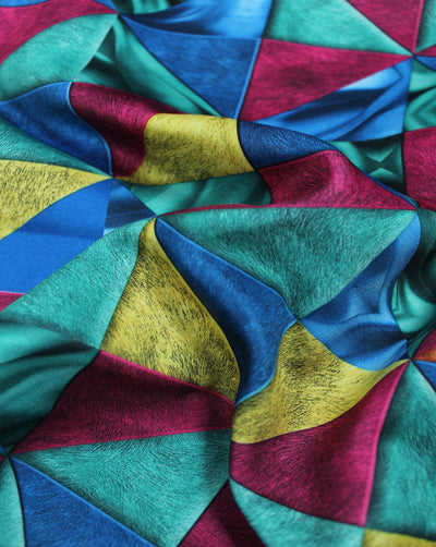 Multicolor Fret Design 1 Polyester Scuba Fabric