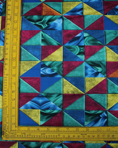 Multicolor Fret Design 1 Polyester Scuba Fabric