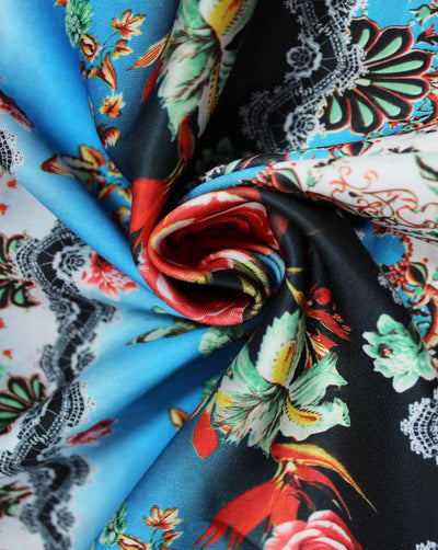 Multicolor Floral Design 5 Polyester Scuba Fabric