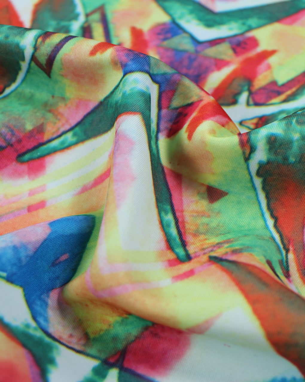 Multicolor Abstract Design Polyester Scuba Fabric