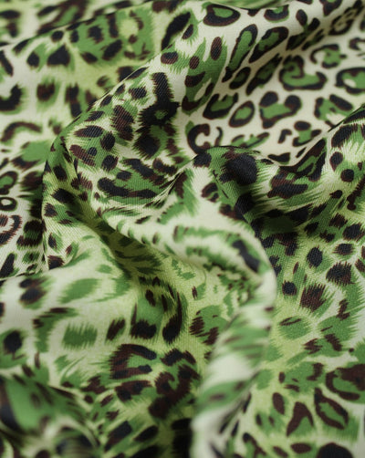 Green Animal Design Polyester Scuba Fabric