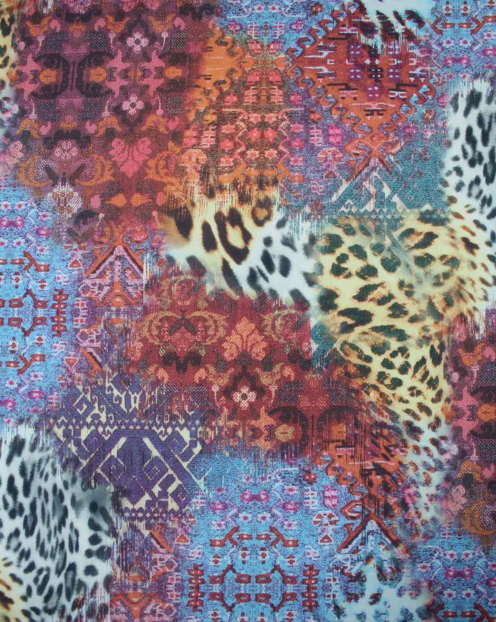 Multicolor Animal Design Polyester Scuba Fabric