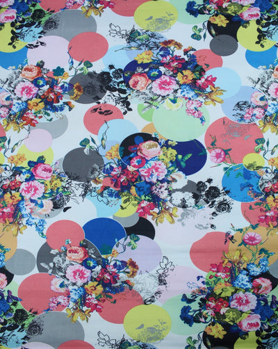Multicolor Floral Design 7 Polyester Scuba Fabric