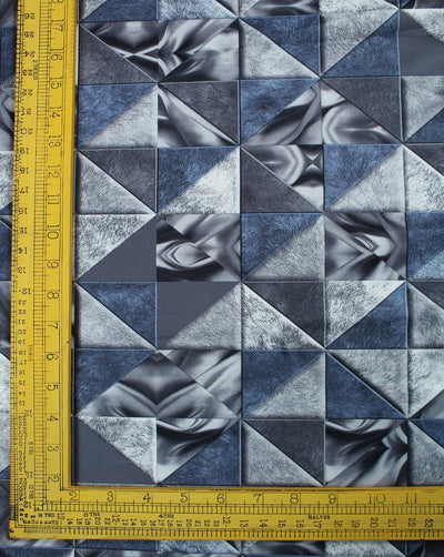 Multicolor Fret Design Polyester Scuba Fabric