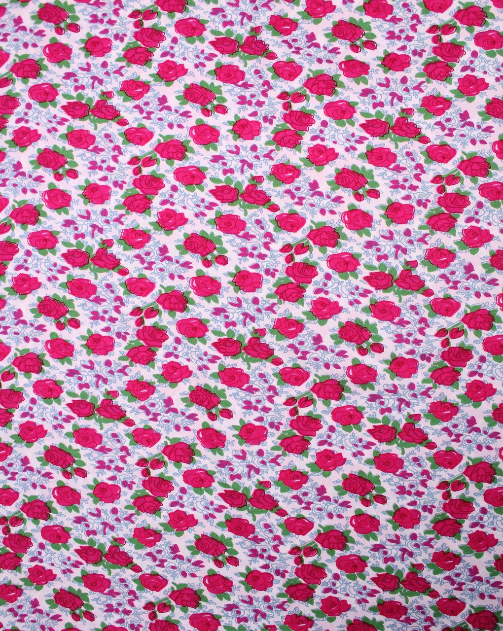 White And Multicolor Floral Design 1 Polyester Crepe Fabric