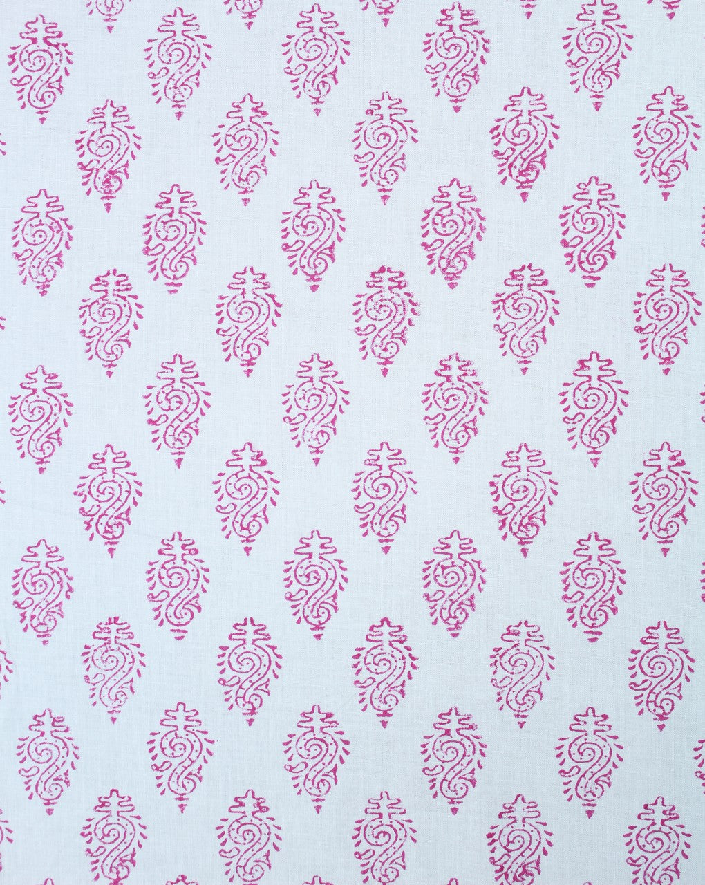 White And Pink Abstract Design Cotton Cambric Fabric