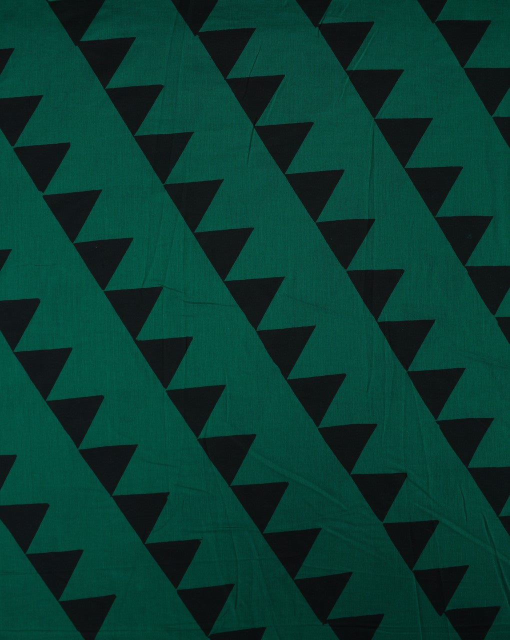 Green And Black Abstract Design Cotton Cambric Fabric