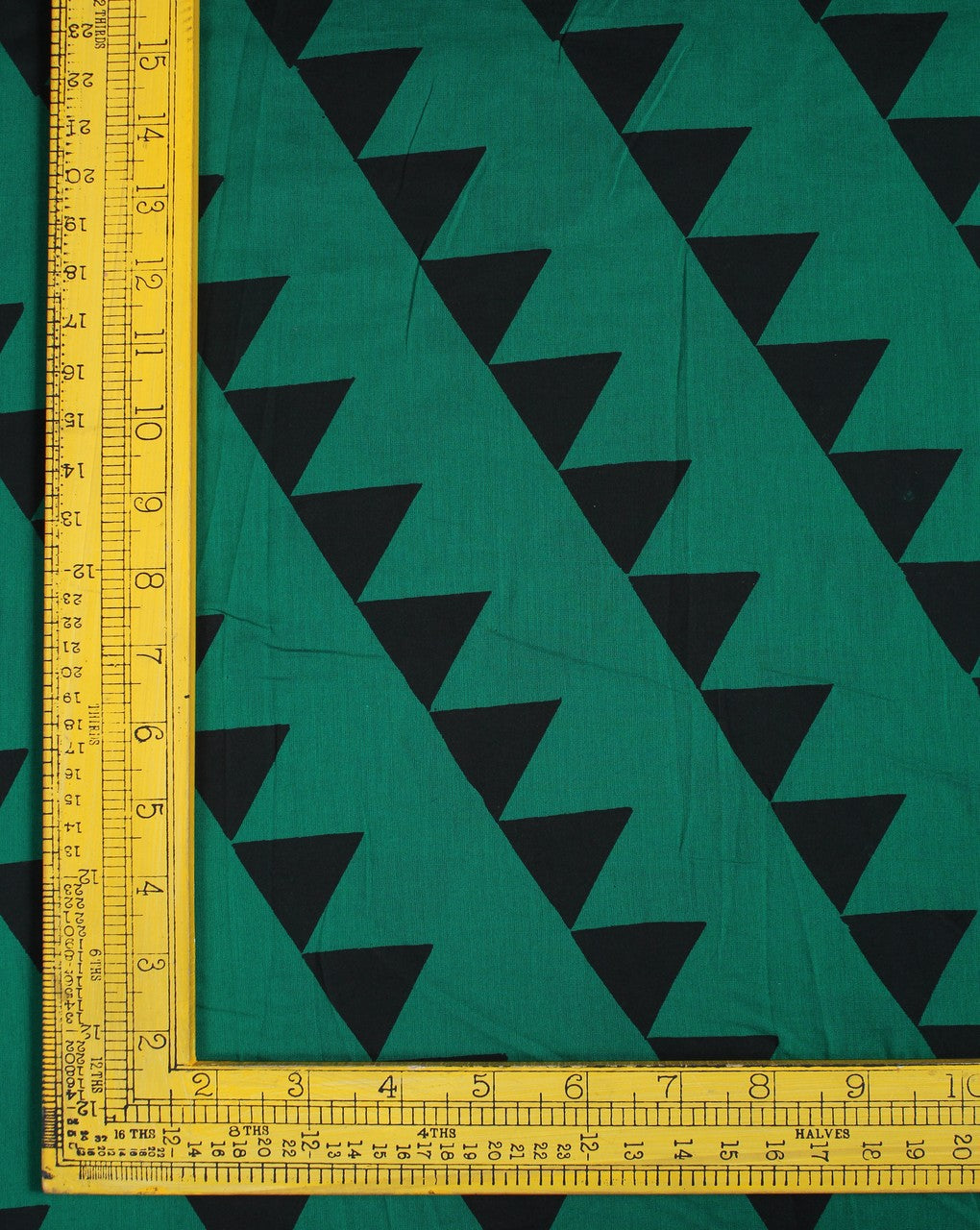 Green And Black Abstract Design Cotton Cambric Fabric