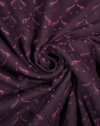 Purple Abstract Design Cotton Voil Fabric