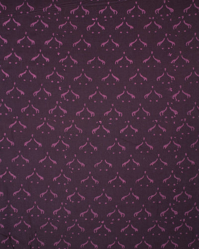 Purple Abstract Design Cotton Voil Fabric