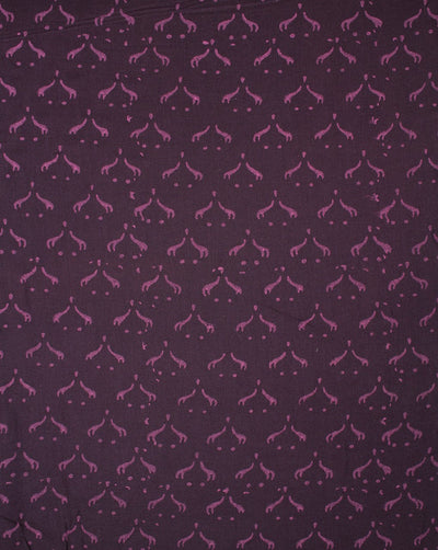 Purple Abstract Design Cotton Voil Fabric