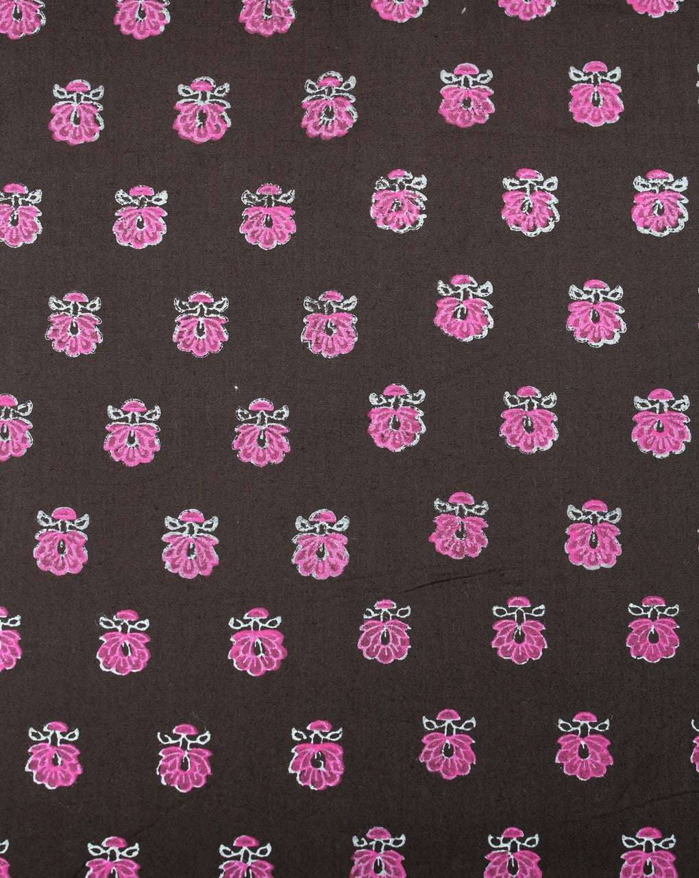 Grey And Pink Object Design Cotton Cambric Fabric