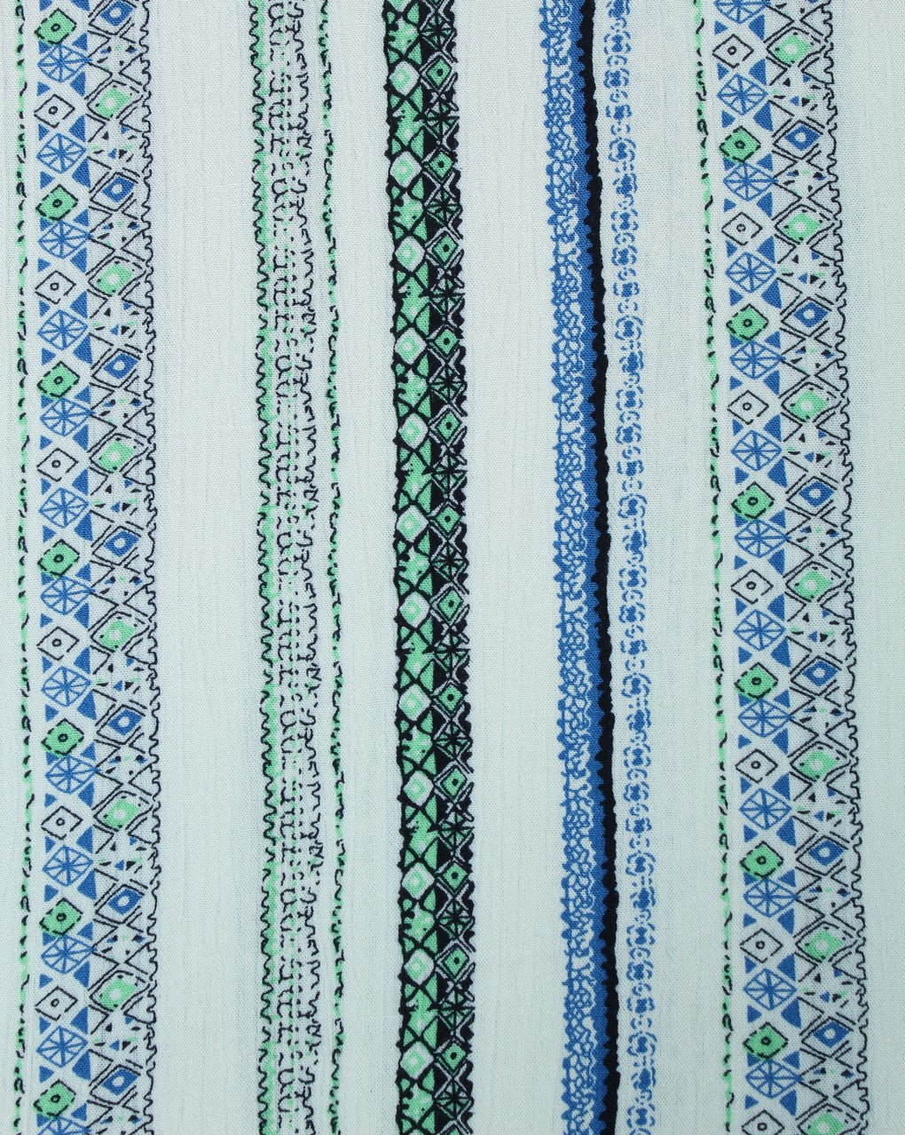 White And Multicolor Stripes Design Rayon Fabric