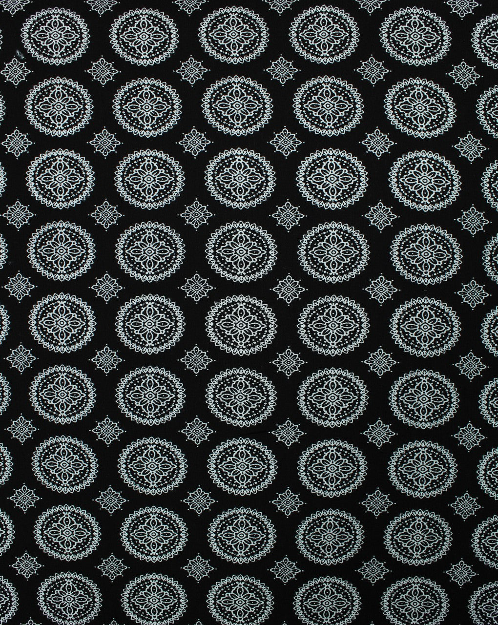 Black And White Abstract Design Rayon Fabric