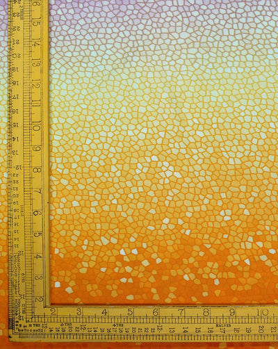 Orange And Multicolor Abstract Design Rayon Fabric