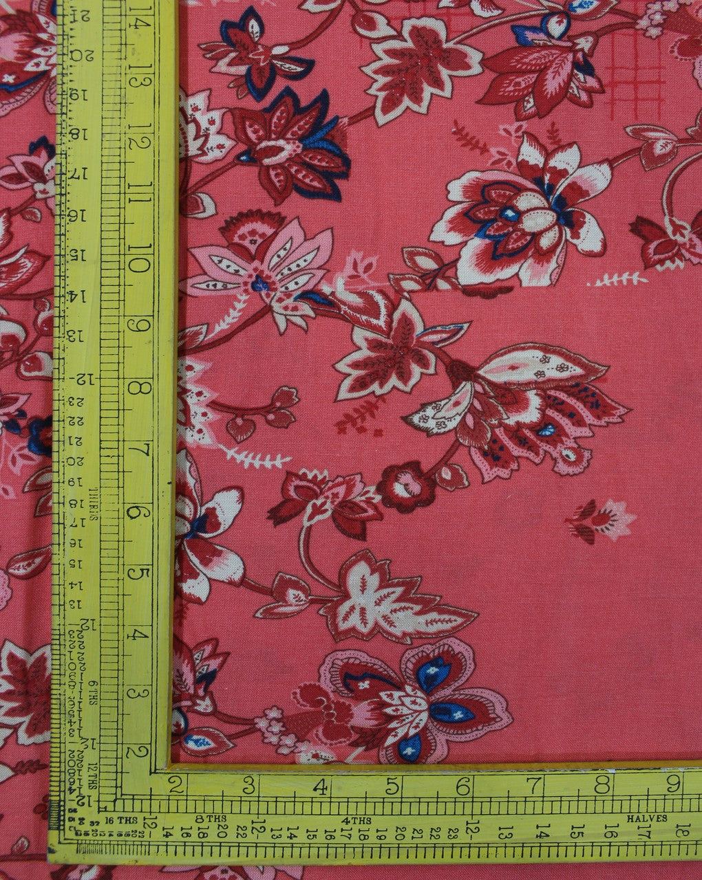 Orange And Multicolor Floral Print Rayon Fabric