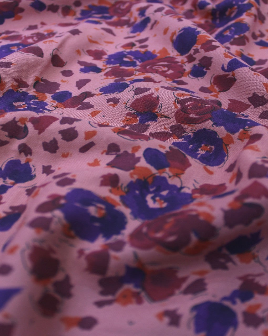 Light Brown And Multicolor Floral Print Rayon Fabric