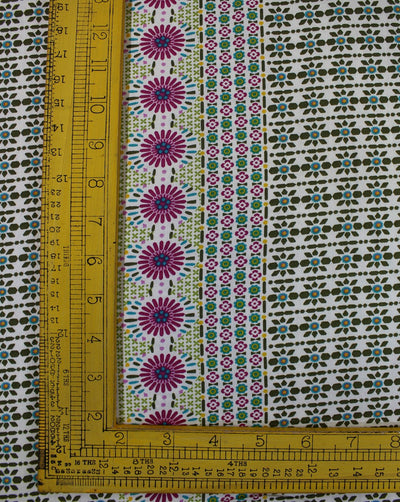 Cream And Multicolor Floral Design 1 Rayon Fabric