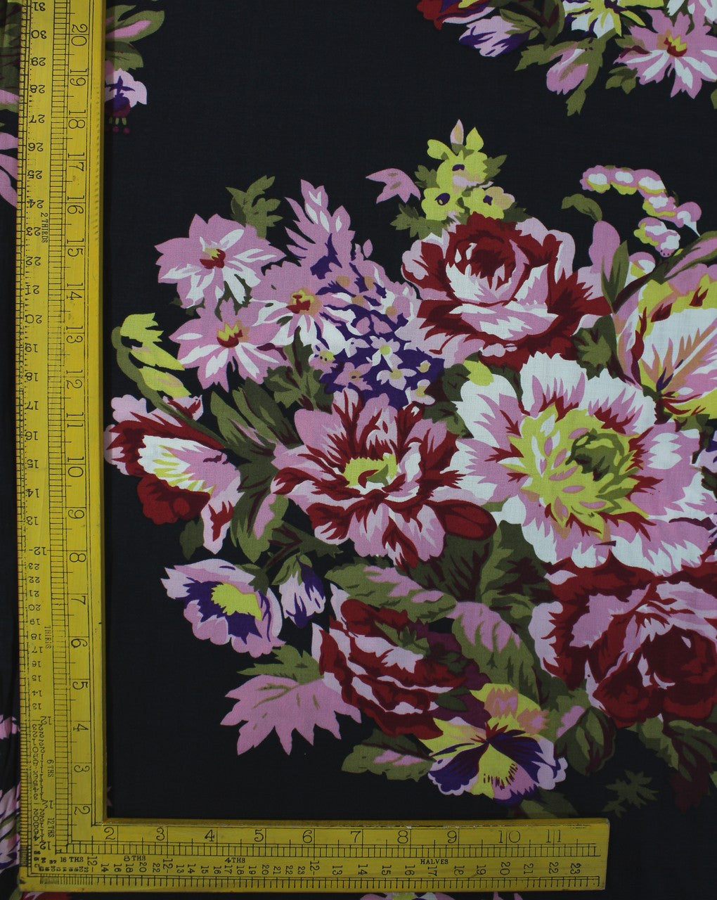 Pink And Multicolor Floral Print Rayon Fabric
