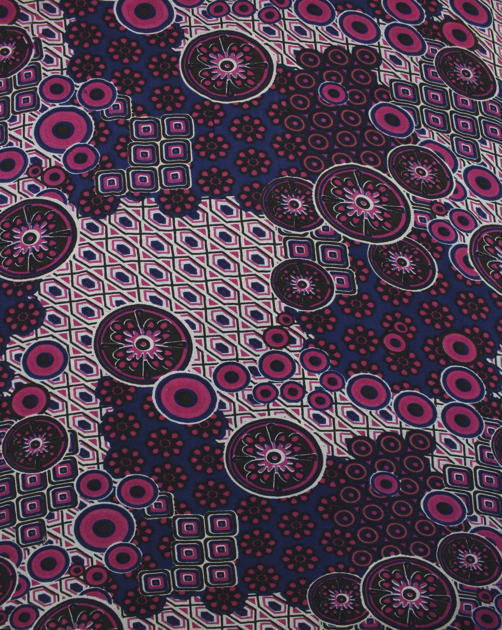 Cream And Multicolor Abstract Print Rayon Fabric