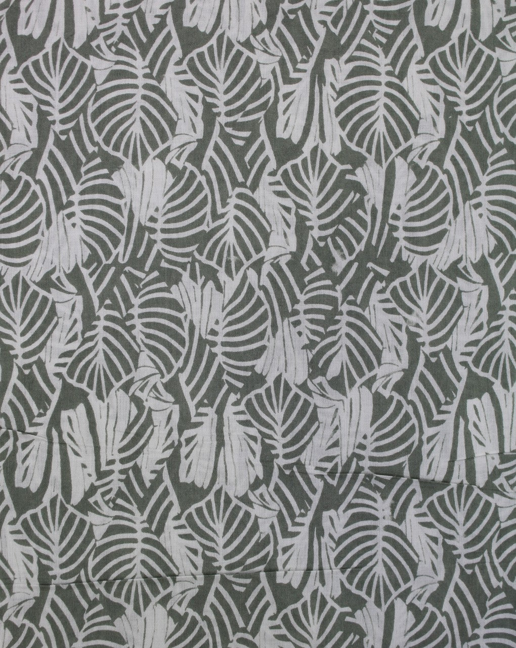 Green And White Abstract Print Rayon Fabric