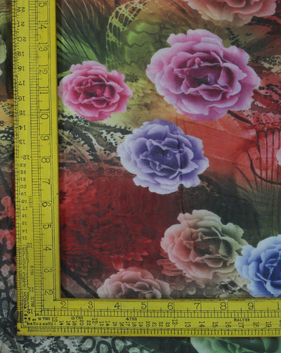 Multicolor Floral Design Viscose Georgette Digital Printed Fabric