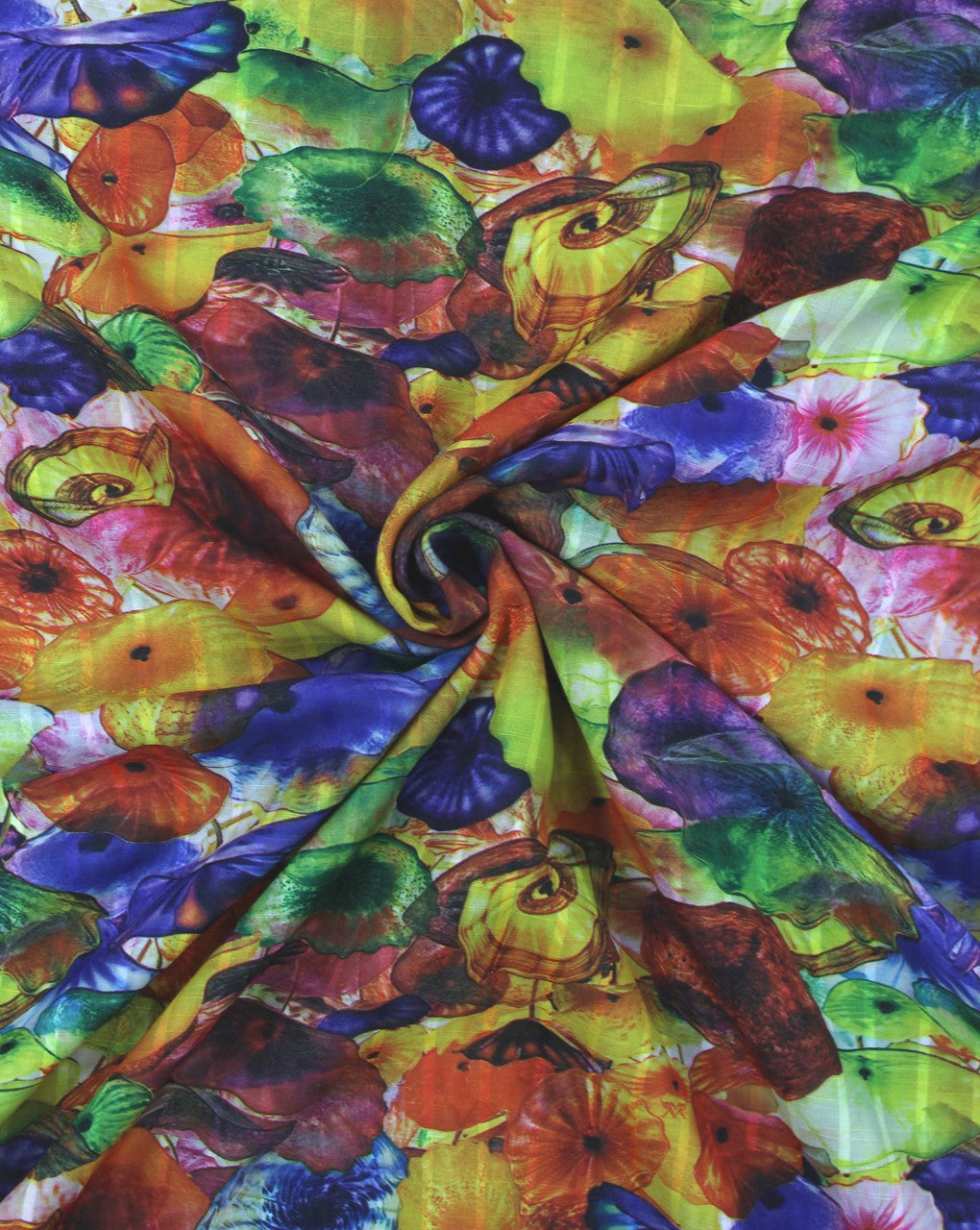 Multicolor Floral Design Polyester Crepe Digital Printed Fabric