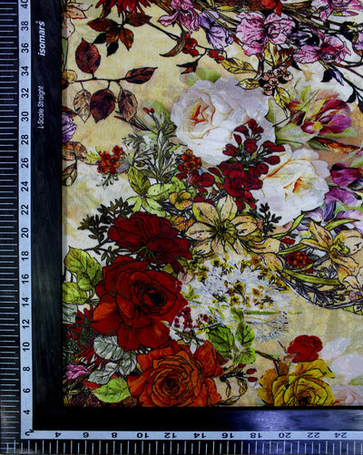 Multicolor Floral Design Polyester Georgette Digital Printed Fabric