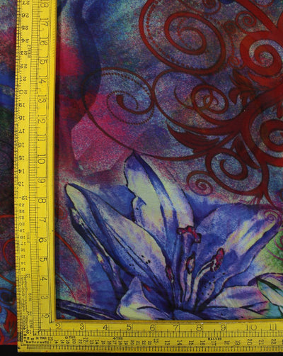 Multicolor Floral Design Polyester Georgette Digital Printed Fabric