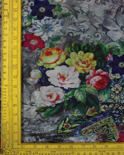 Multicolor Floral Design Polyester Georgette Digital Printed Fabric