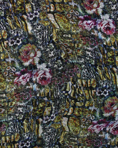 Multicolor Floral Design Polyester Georgette Digital Printed Fabric