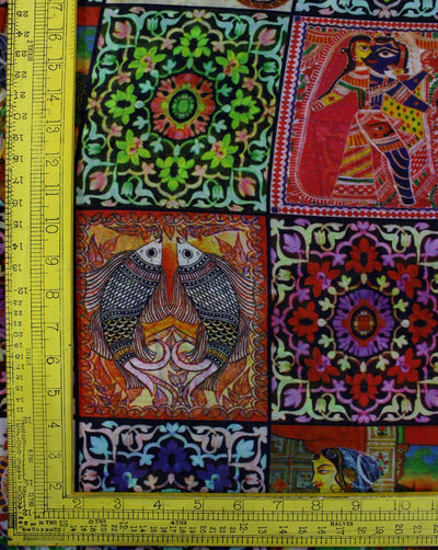 Multicolor Women Design Polyester Georgette Digital Printed Fabric