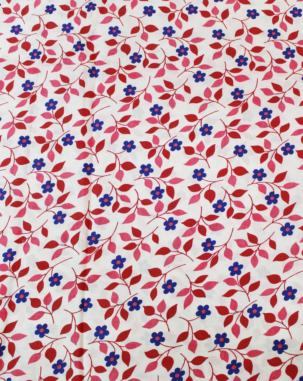 White And Multicolor Floral Print Cotton Fabric