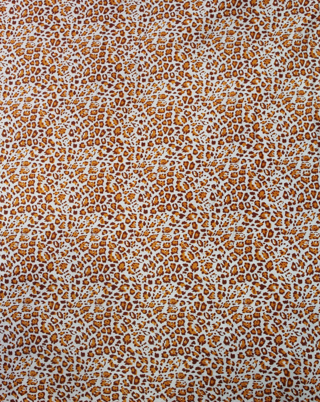 White And Orange Zebra Print Cotton Fabric