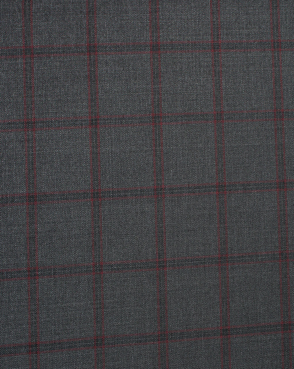 Black And Red Checks Woolen Suiting Fabric