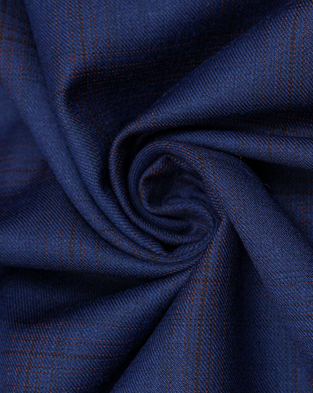 Blue And Orange Checks Woolen Suiting Fabric