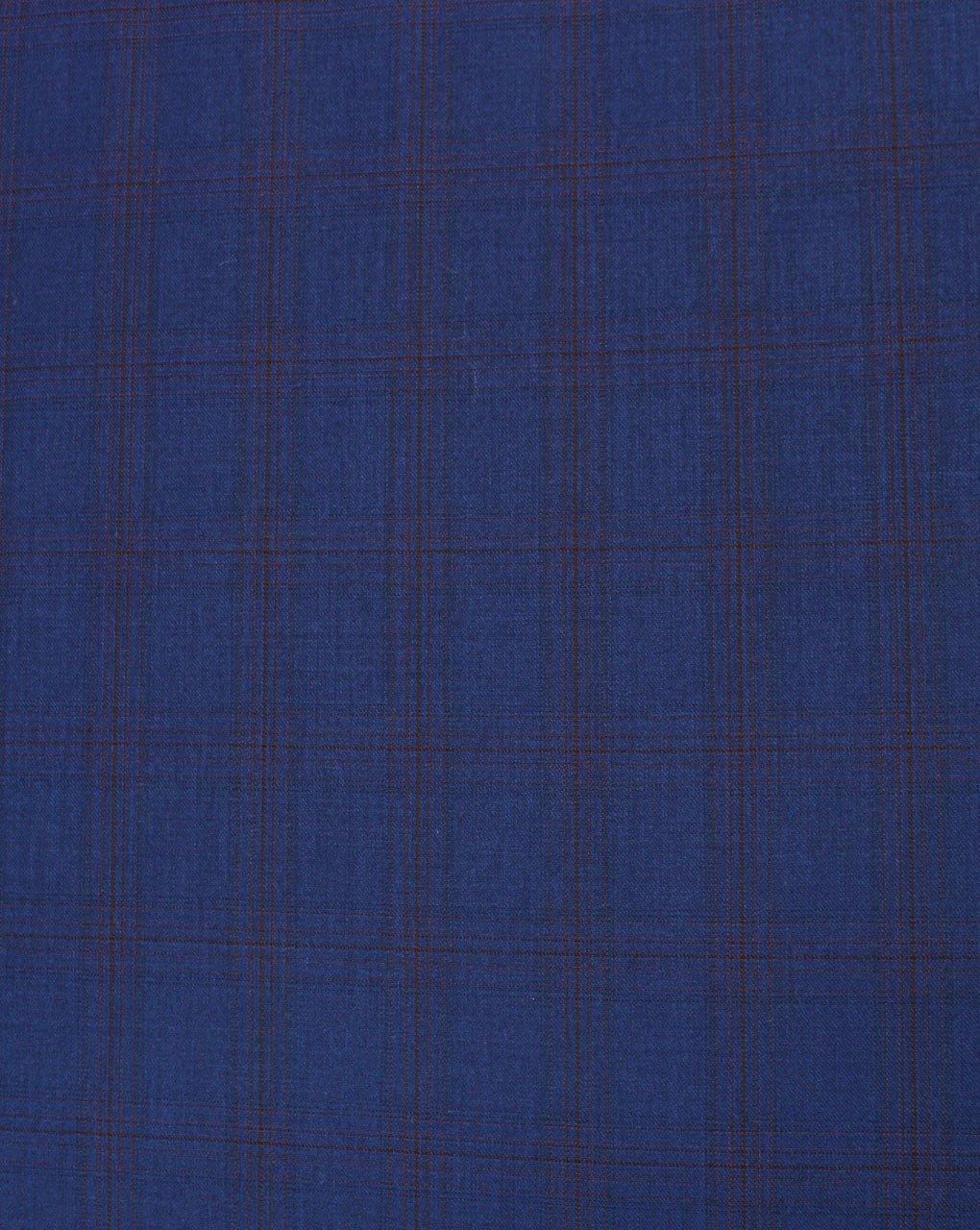 Blue And Orange Checks Woolen Suiting Fabric