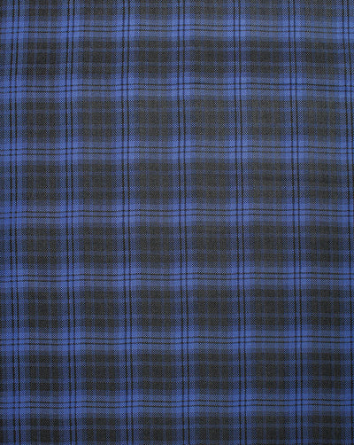 Blue And Black Checks Woolen Suiting Fabric