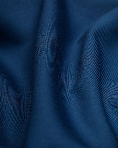 Blue Plain Woolen Suiting Fabric