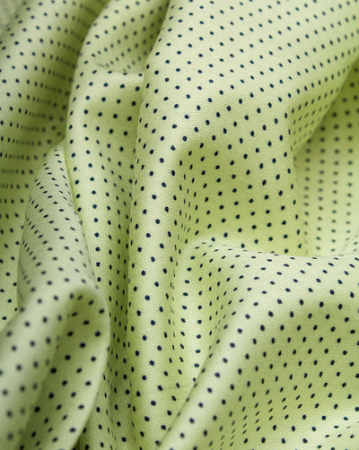 Yellow And Black Polka Dot Design Cotton Print Fabric