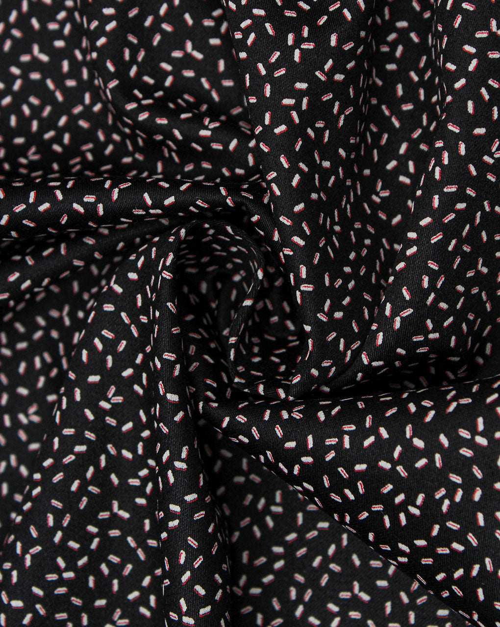 Black And White Abstract Design Cotton Print Fabric
