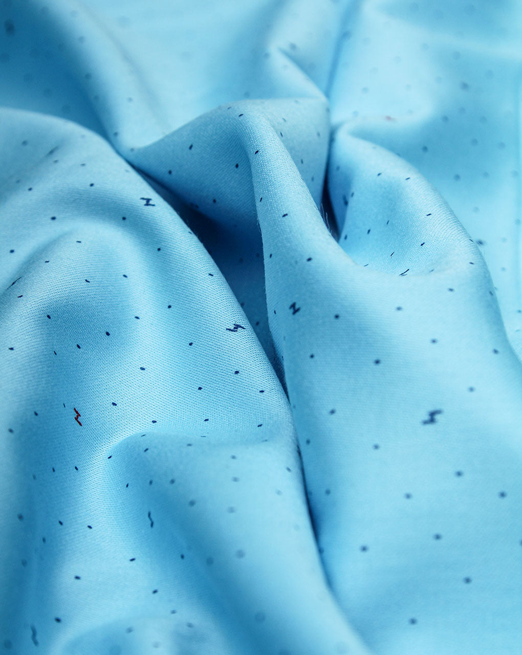 Sky Blue And Dark Blue Dots Design Cotton Print Fabric