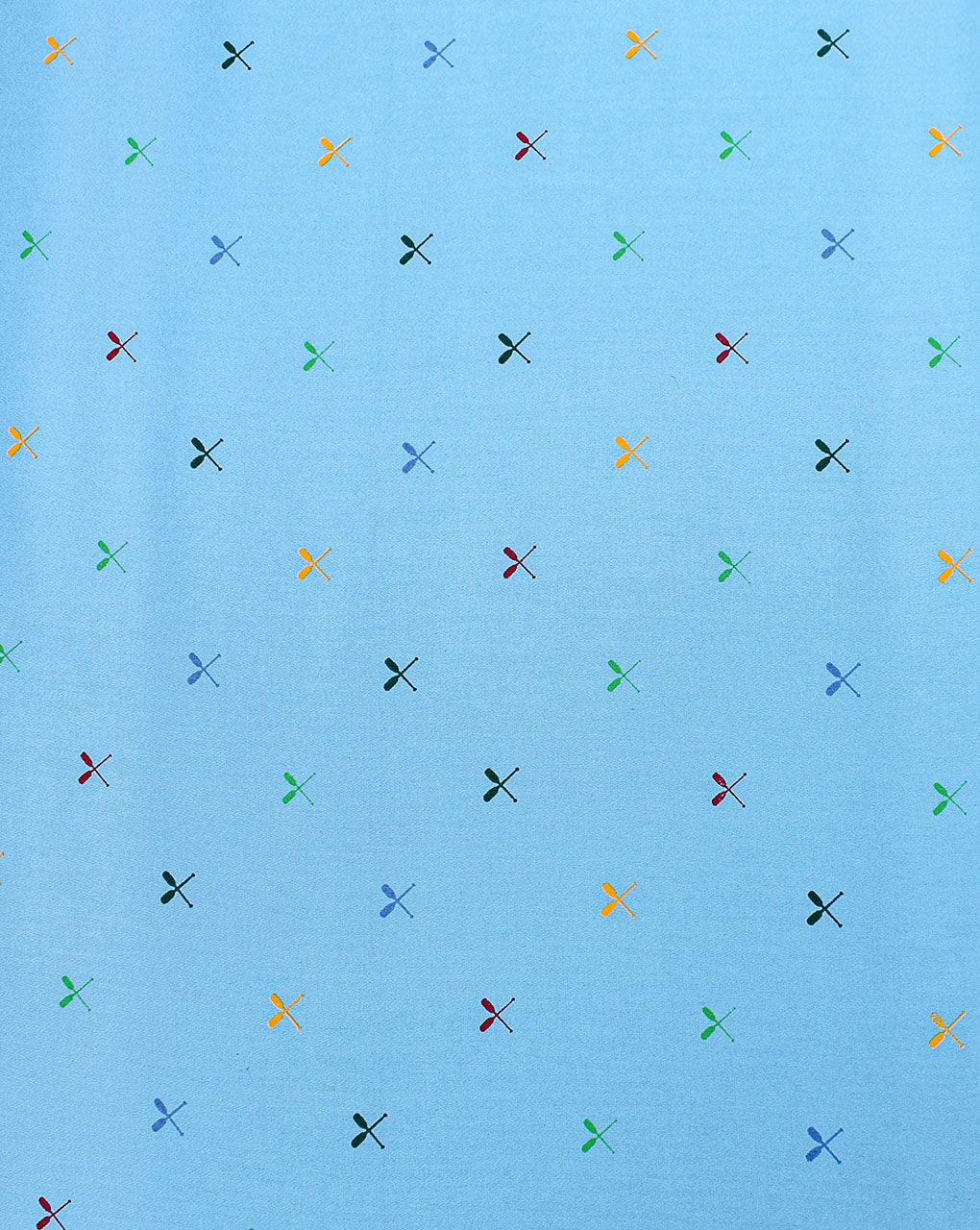 Light Blue And Green Floral Design Cotton Print Fabric