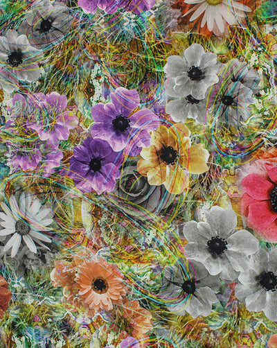 Multicolor And Multicolor Floral Design Cotton Print Fabric
