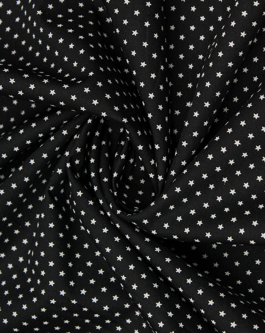 Black And White Star Design Cotton Print Fabric