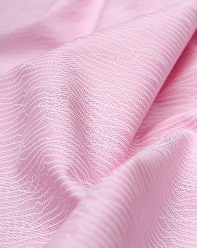 Hot Pink And White Abstract Design Cotton Print Fabric