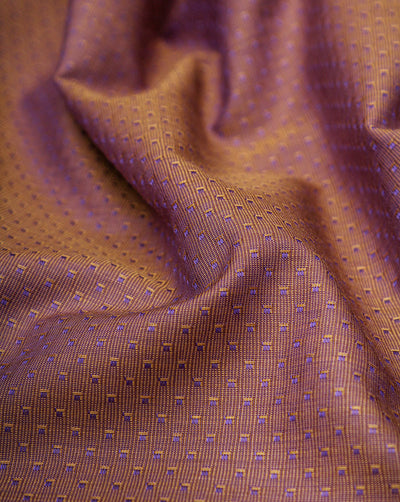 Golden And Purple Abstract Design Cotton Print Fabric